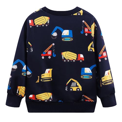 Image of Popshion Toddler Boys Sweatshirt Cotton Lightweight Kids Winter Warm Sweater Crewneck Pullover Tops