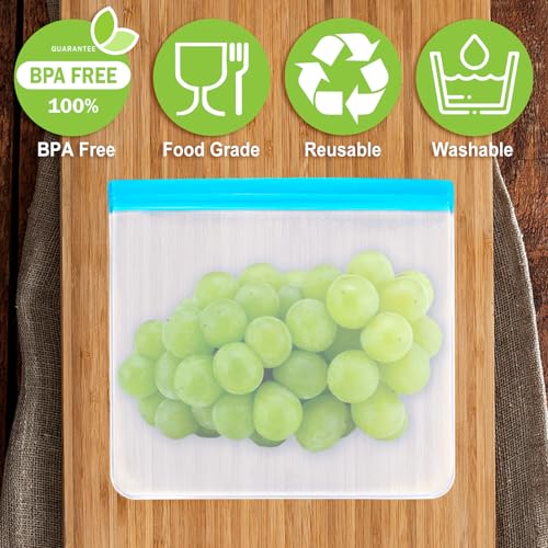 Tuxiya TU-BXD-12P 12 Pack -11"X10'' Reusable Gallon Bags Bpa Free Freezer Bags, Leakproof Safe Food Storage Bags For Veggies,Marinate Meats,Snacks,Sandwiches From Kitchen To Travel And Home Organization thumb #2