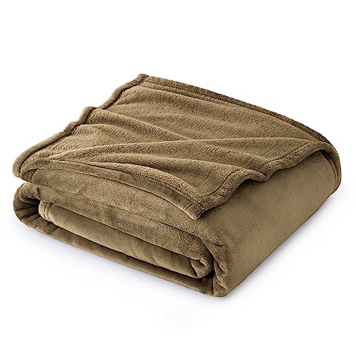 Image of Bedsure GentleSoft Fleece Throw Blanket Camel - 300GSM Blankets for Couch, Sofa, Bed, Soft Lightweight Plush Cozy Throws for Toddlers, 50x60 inches