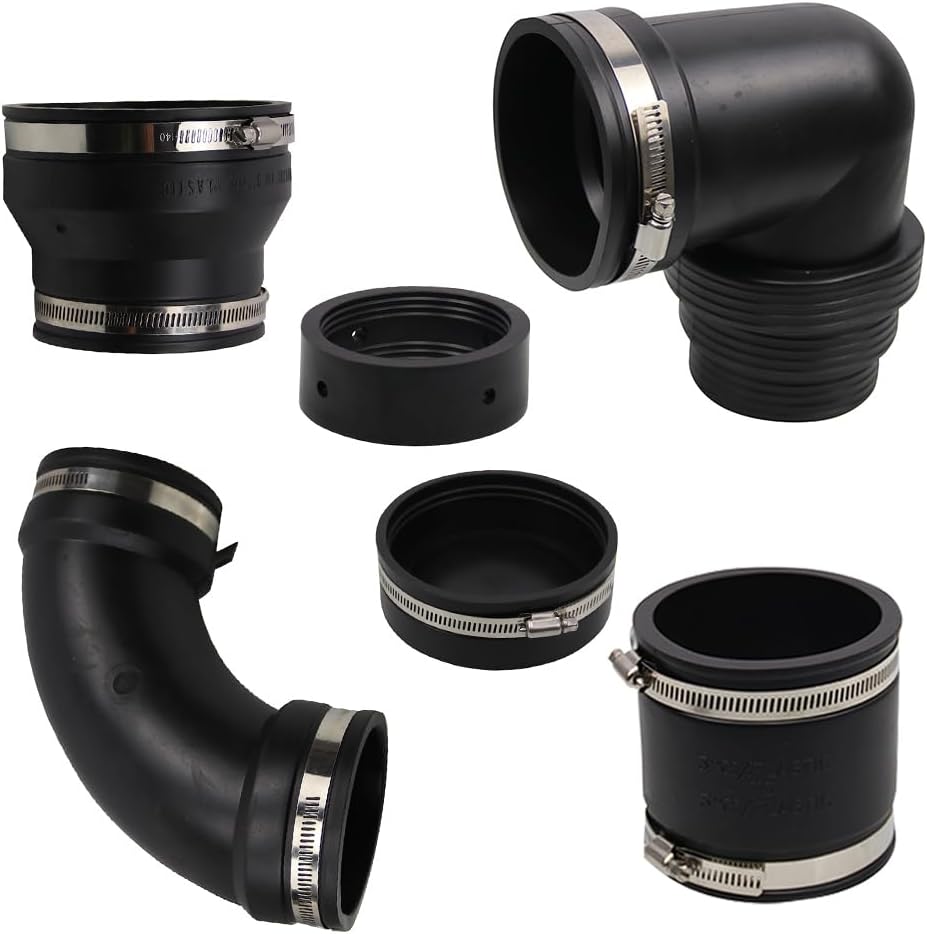 RV and Camper Sewer Waste Plumbing Connection System Kit with Adapters Compatible with 3" PVC Pipe RV Sewer Hose Fittings RV Sewer Adapter