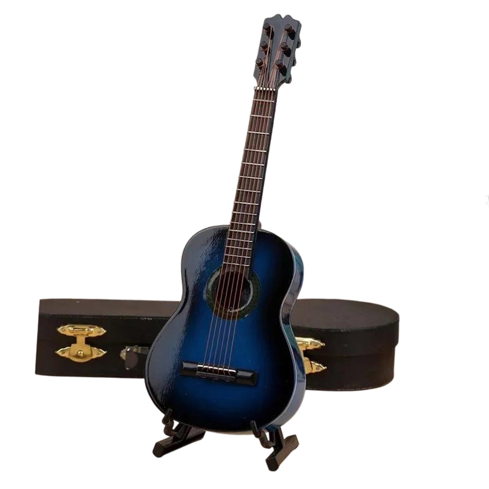 Ozdoby na instrumenty muzyczne Miniaturowy drewniany model gitary klasycznej instrument muzyczny ozdoby(Blue)