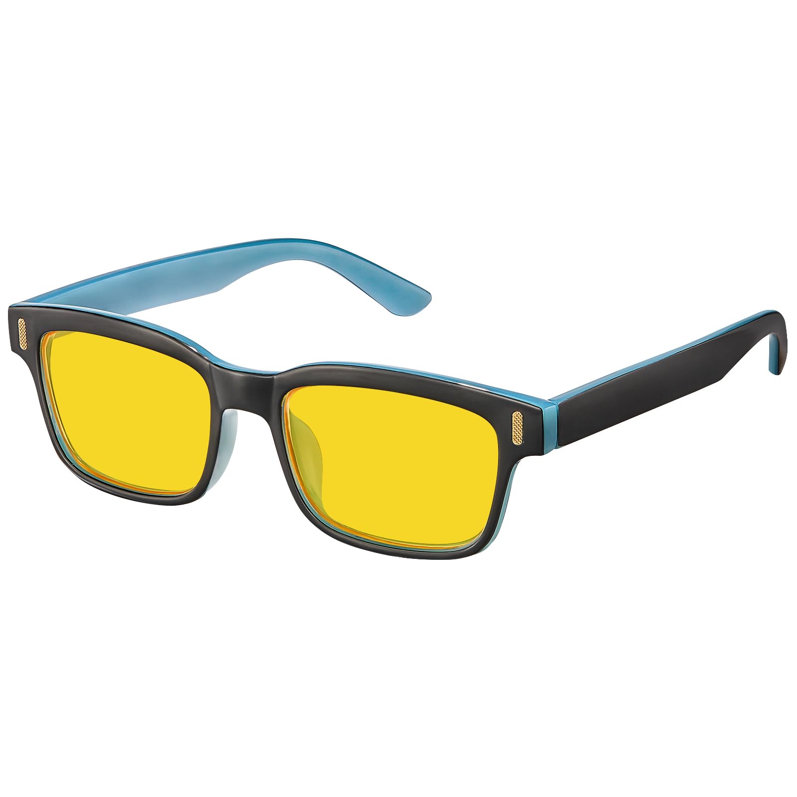 CARFIA Nachtfahrbrille für Herren Klassischer Quadratischer Rahmen Hochauflösendem Blendschutz Ideal zum Fahren bei Dunkelheit