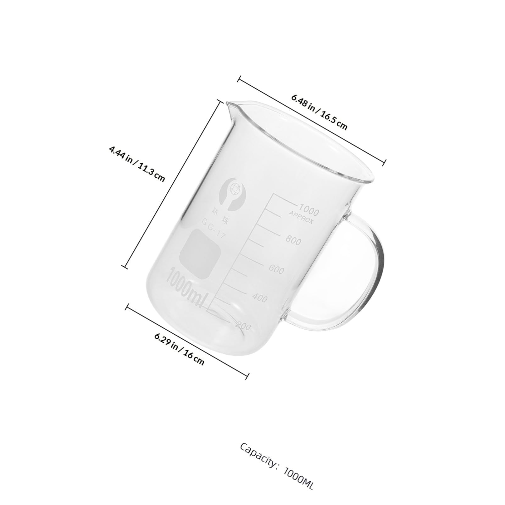 Glasbecher Messbecher mit Griff Borosilikatglas Messbecher mit Ausguss Präzises Ausgießen Vielseitiger Labor Küchenbecher