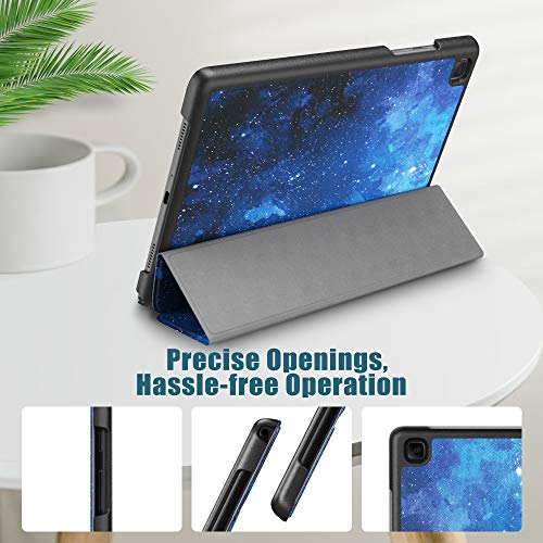 Dadanism Galaxy Tab A7 Case 10.4 Inch (Sm-T500/T505/T507), Ultra Slim Lightweight Tri-Fold Shell Shockproof Stand Pu Leather Tablet Protective Case For 10.4 Inch Samsung A7 Tablet 2020 - Blue Sky Star #TOP1