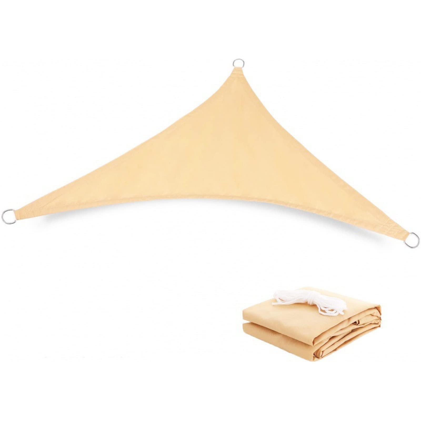 HIONRE Auvent RéSistante Aux ImperméAble,Voile D'ombrage Triangulaire Coupe-Vent, Auvent De Protection Solaire Imperméable,Beige,3X3X4.3M,Résistant et Respirant Voile d'ombrage