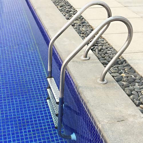 Escalera para piscina con 2 peldaños y pasamanos inoxidable miniatura 6