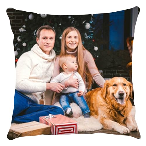 Genérico Fundas de cojín Personalizado con Fotos Collage,45x45 cm,Regalos Personalizados de Cumpleaños,Aniversarios,San Valentín, Mascotas, Año Nuevo, Navidad (D)