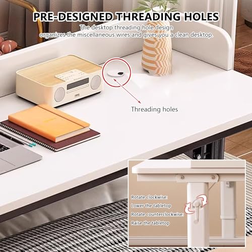 Table pour lit a roulette réglable en hauteur et bureau mobile - 8