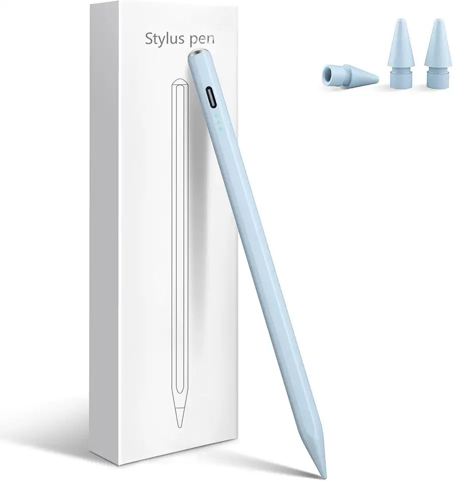 Caneta Stylus para iPad com carregamento rápido de 13 minutos, lápis de rejeição de palma sensível à inclinação para iPad Pro 11/13 M4 2018-2024, iPad Air 11/13 M2, iPad Pro 11/12.9, iPad 10/9/8/7/6,