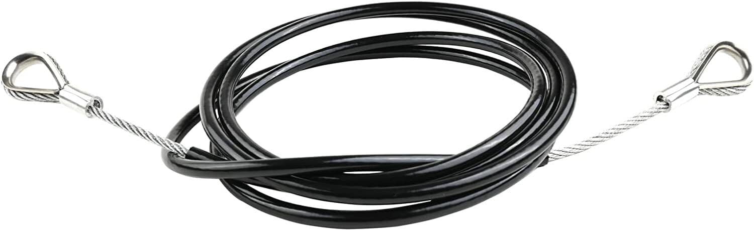 LCARNO Pulley Cable 2.5M 6mm Steel Wire Rope Replacement Cable Cord with Double Loops Multi-Training Bar ()-image-39