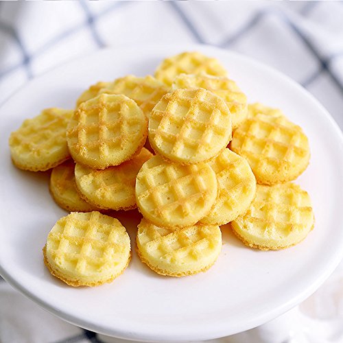 Qeleg 18 Cavities Silicone Mini Round Waffle Mini Eggo Waffles,Cookie, Chocolate, Candy And Gummy Mold-2 Pieces #TOP4