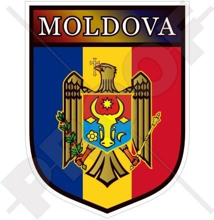 Moldova Moldovan Republic Moldova Shield - Adhesivo de vinilo para parachoques (3.937 in)