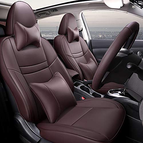 Respirant Ensembles De Housses De SièGe De Voiture En Cuir Compatible Avec Nissan Qashqai [2008-2019],EntièRement Fermé, Personnalisé,RéSistant à L'Usure,Compatible Airbag,coffee-supreme-2019 Cover