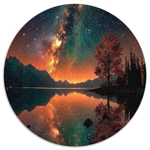 Puzzle de 1000 piezas redondo de paisaje nocturno para relajación de adultos 1