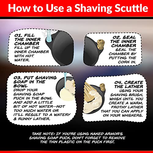 Savanna Shaving Scuttle Mug Kit - Shaving Bowl With Shave Soap, Shave Brush, Porcelain Scuttle Shaving Mug, Keeps Lather Hot, Creamy Lather, Hot Shave At Home Daily, Handmade Pottery, Great Gift #TOP5