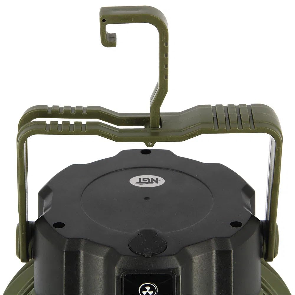 NGT Ventilatore da bivvy XL 3 in 1 ricaricabile con luce LED e powerbank da 2000 mAh, ricarica USB, 3 velocità di ventilazione, 3 modalità di illuminazione, telecomando rotazione a 180°, ideale per