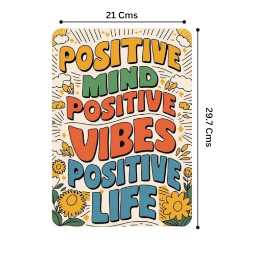 Image of Zesta Bathroom Decor Items Washroom Decor Tin Sign | Aesthetic Posters Wall Poster for Bedroom | Magnetic Cafe Decoration Items / Restaurant Decorations Items | Quirky Home Decor Bar Accent (Positive Mind)