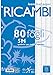 Pigna 00629065M, Ricambio non rinforzato, Rigatura 5M, quadretti 5 mm per 2° e 3° elementare, Carta 80g/mq, Pacco da 80 Fogli