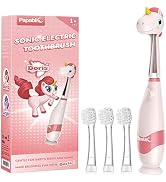 Papablic Toddler Sonic Electric Toothbrush for Ages 1-3 Years, Baby Electric Toothbrush with Cute...