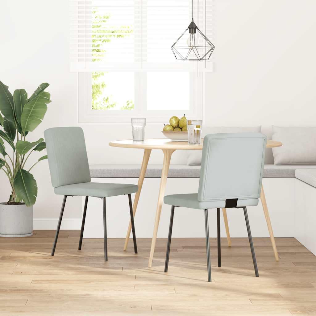Set di 2 sedie da pranzo in velluto grigio chiaro