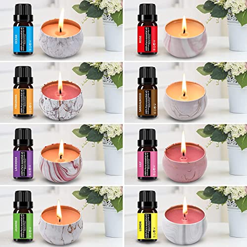 Candle Making Kit, Complete Candle Making Supplies, Diy Candle Making Kit For Adults & Beginners & Kids Including Wax, Wicks, 8 Essential Oils,8 Kinds Of Scents, Dyes, Melting Pot, Candle Tins #TOP4