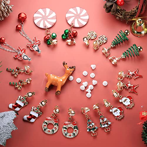 10 Pairs Christmas Earrings For Women Christmas Dangle Earrings Christmas Tree Earrings Snowflake Earrings Candy Santa Earrings Bell Holiday Earrings Christmas Jewelry Clip On Earrings Xmas Jewelry Set A #TOP1