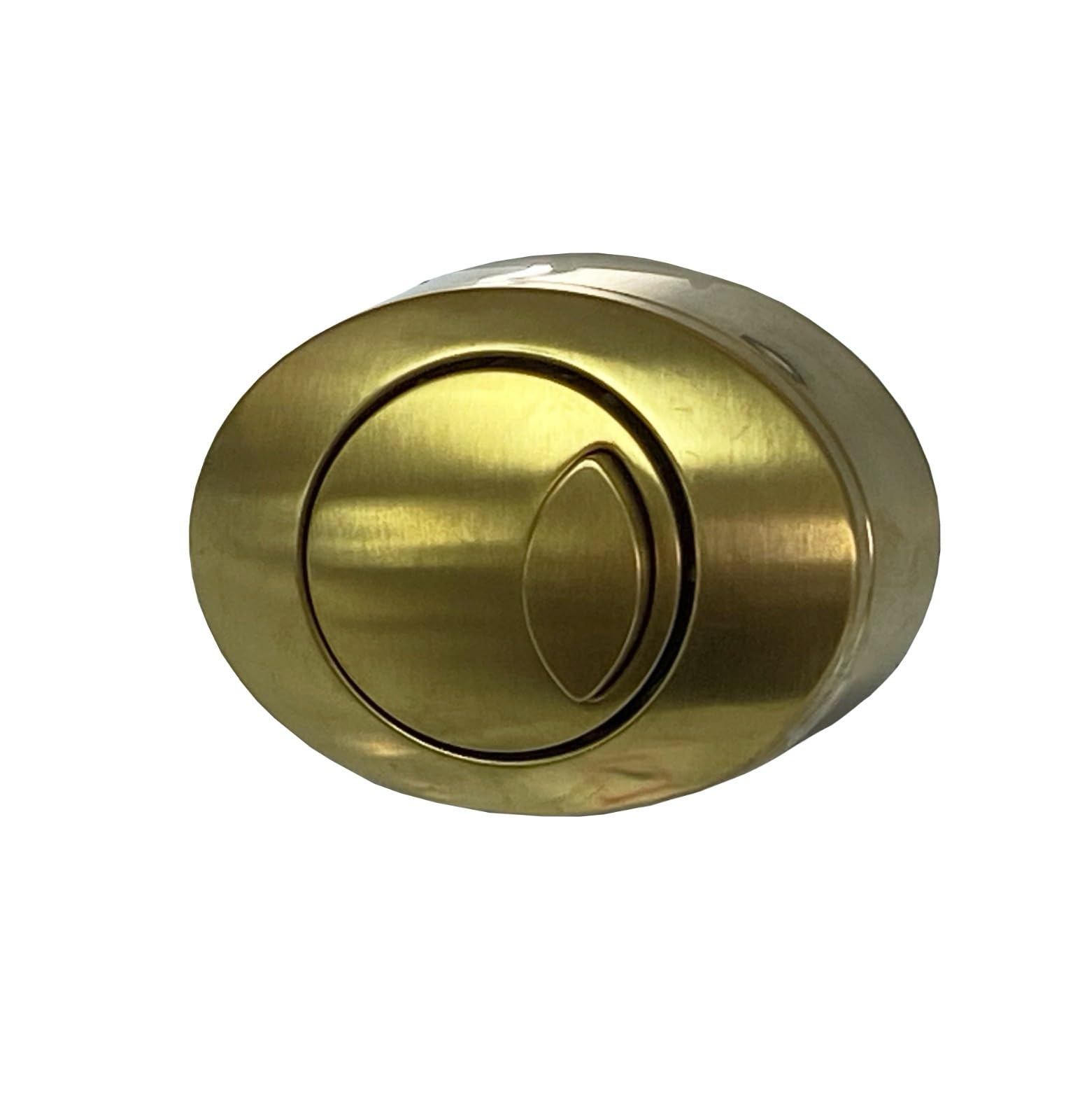Brushed Brass Oval Dual Flush Push Button Replacement for Cable Concealed Toilet Cisterns