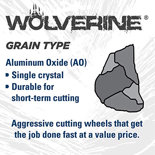 Image of Weiler 56068 3-Inch Cutting Wheel, Wolverine AO Steel /Metal Fast Cut, Value Cutting, 1 /16 inch A36T Type 1 3 /8 inch Arbor (Pack of 100)