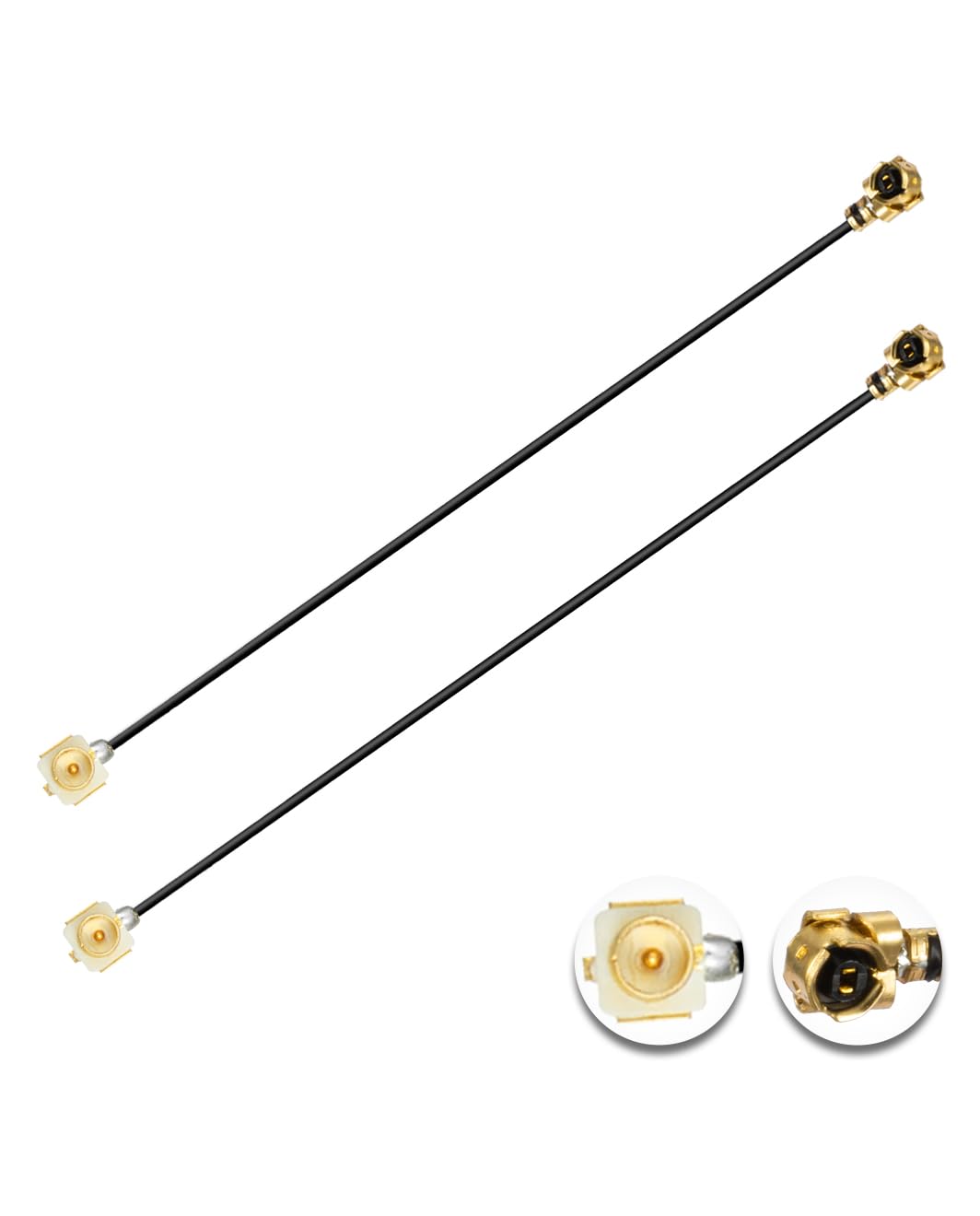 POBADY2PCS U.F.L1 Male to U.F.L1 Female Cable 4" /10CM 1.13mm Low-Loss Extension Cable