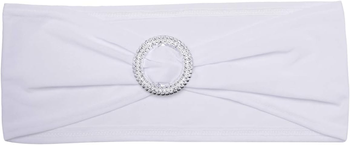 50% оƒƒ Dіѕсоunt Pack of 50 Stretch Spandex Chair Sashes for Wedding Party Banquet Decoration Elastic Bulk Chair Cover with Buckle Engagement Event Birthday Graduation Meeting White…