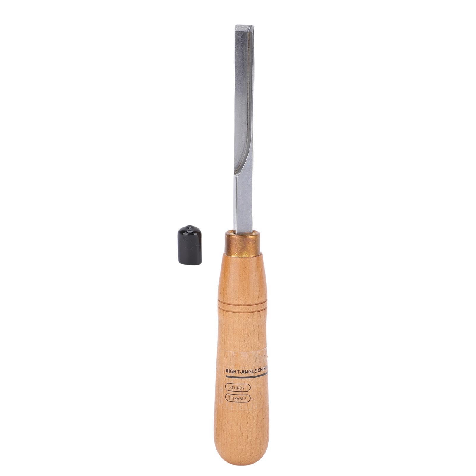 Cocoarm 10mm Woodworking Right Angle Chisel, 40Cr Alloy Steel Square Mortise Chisel with Wooden Handle, 90 Degree Corner Cutting, Portable Hand Tool for Carpentry Projects