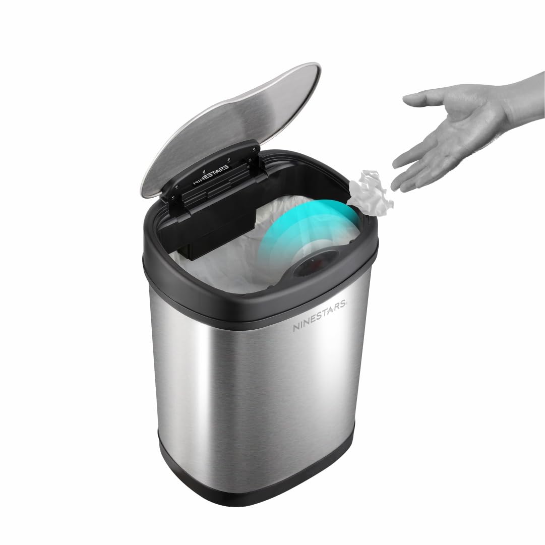 Ninestars DZT-12-13 Touchless Stylish Motion Sensor Dustbin with Lid| Stainless Steel Trash Can |12 Litres (Silver) (B0D25V5HDK) Amazon Price History, Amazon Price Tracker