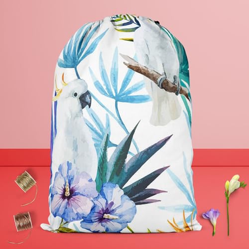 Image of ArtzFolio Tropic Parrot | Reusable Sack Bag | Bag for Gym, Storage, Vegetable & Travel