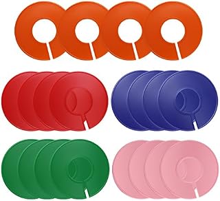Dreamtop 20 Pcs Multicolor Clothing Rack Size Dividers Blank Round Hangers Dividers for Closet,Retail Clothing Racks