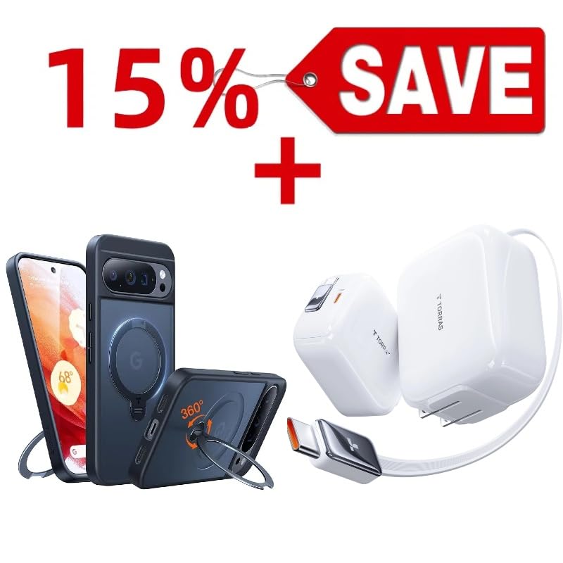 TORRAS Fast Charging with Low-TEM Protection USB-C 67W Retractable Charger and case — Buy Together to Save 15% - image 1