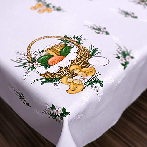 MforStyle Easter tablecloth HAPPY CHICKEN and EGG 43" (110cm) x 59" (150cm)