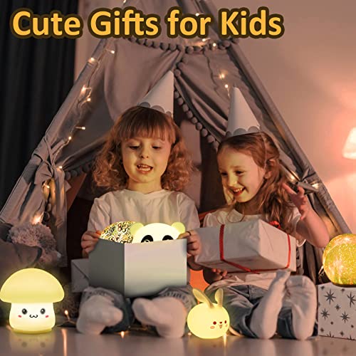 Angtuo Mushroom Lamp 7 Color Changing Tap Control Mushroom Night Light Cute Squishy Silicone Lamp Funny Gift For Daughter Kid #TOP1