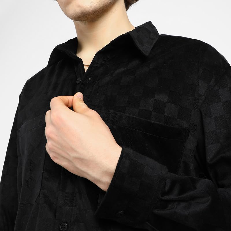 Image of CAHOOT Men's Shacket for Casual Wear | Spread Collar | Long Sleeve | Button Closure | Overshirt /Shacket Crafted with Comfort Fit for Everyday Wear