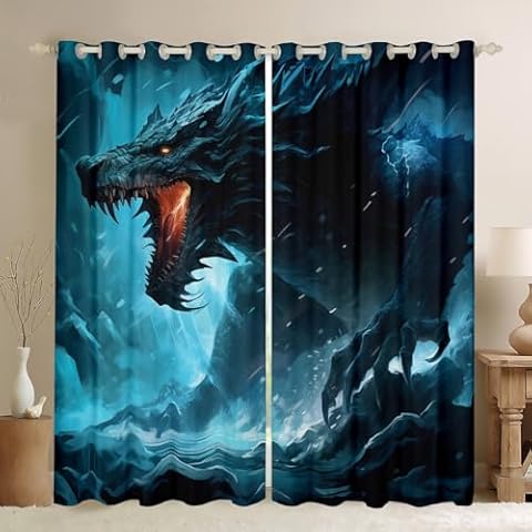 Feelyou 3D Monster Theme Curtains for Kids Cover