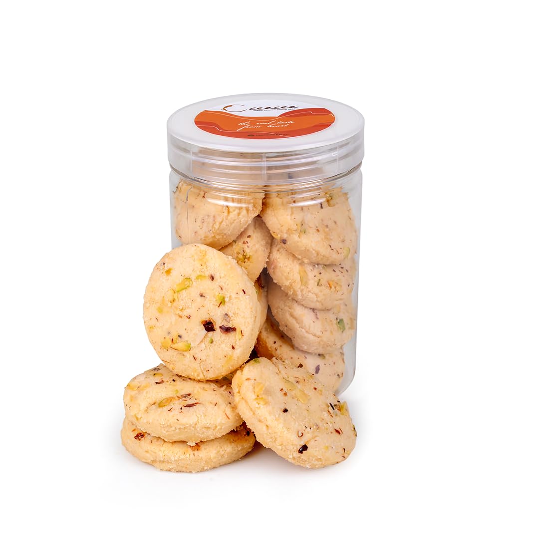 ceecee pista delight cookies | premium butter and pistachio biscuits | crunchy melt in mouth texture | perfect for tea time snacks and gifting (200 g)