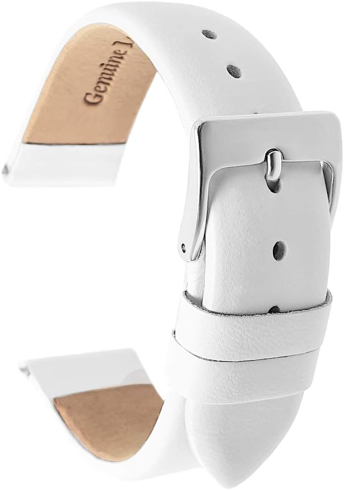 Talk TimeGenuine Calf Leather Watch Strap With Nubuck Lining White 18mm