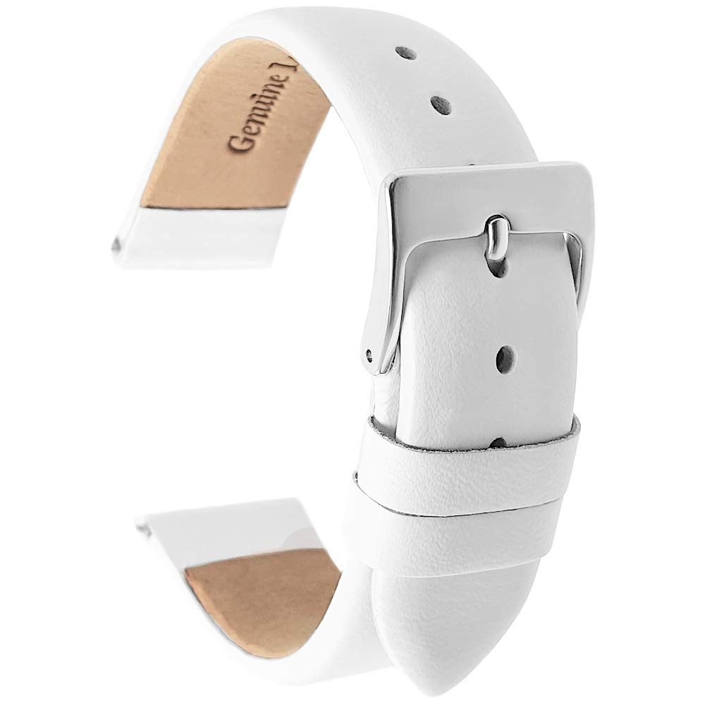 Talk TimeGenuine Calf Leather Watch Strap With Nubuck Lining White 18mm