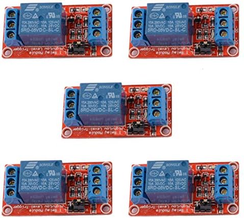 YOUMILE 5 Pack 5V One 1 Channel Relay Module Board Shield with optocoupler Support High and Low Level Trigger