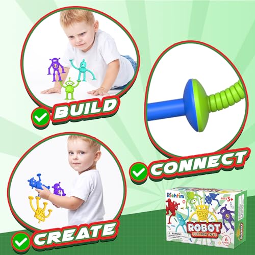 Richtim 2404JY13 Baby Bath Toys Suction Toy: No Hole Suction Bath Toys For Toddlers, Robot Suction Fidget Toys Suction Cup Toys thumb #7