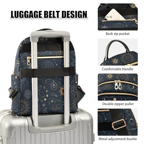 Image of Mini Backpack Magic Constellation Sun Moon Fashion Backpack Purse for Women,Handbag Shoulder Bag Casual Daypack, Ladies Gift for College Work (S)