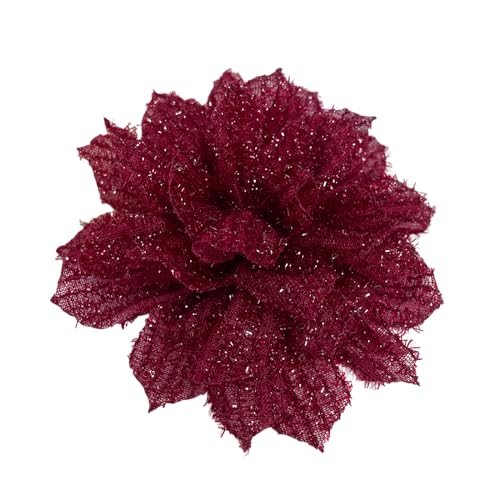 Image of Dainty Mesh fabric Flower Large Big Brooches Lapel Pins Vintage Silk Flowers Brooch Pin for Women Wedding Party Dance Banquet Dress Suit Ceremony Clothes Accessories Jewelry Gifts 130mm