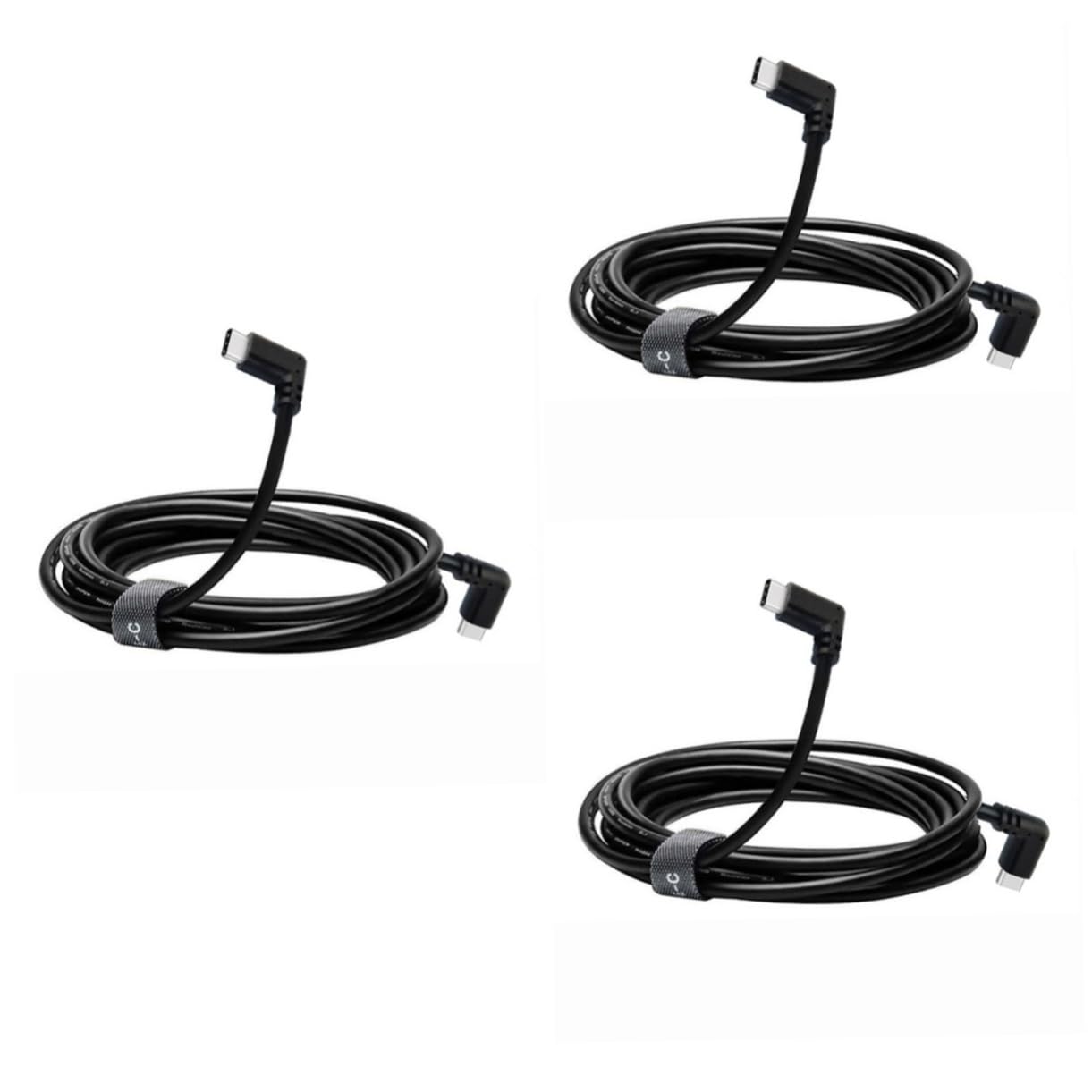 HEMOTON 3piezas Cable De Carga Vr De Doble Tipo c Para Conexión De Metros Diseño De Codo De Grados Transmisión De Datos Duradero y Confiable