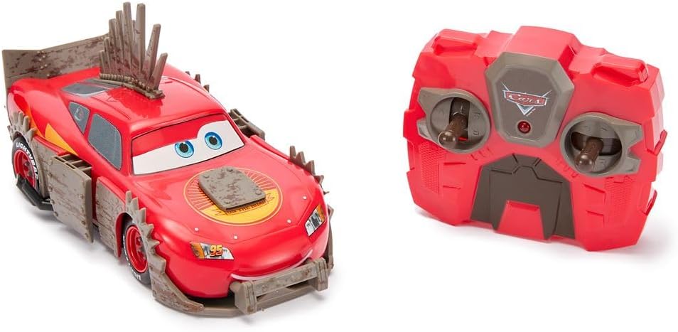 Disney Store Official Lightning McQueen Remote Control Car - Lightning McQueen RC Car with Crash and Rebuild Features, 2.4GHz Radio Control, Futuristic Post-Apocalyptic Design, Wireless Remote