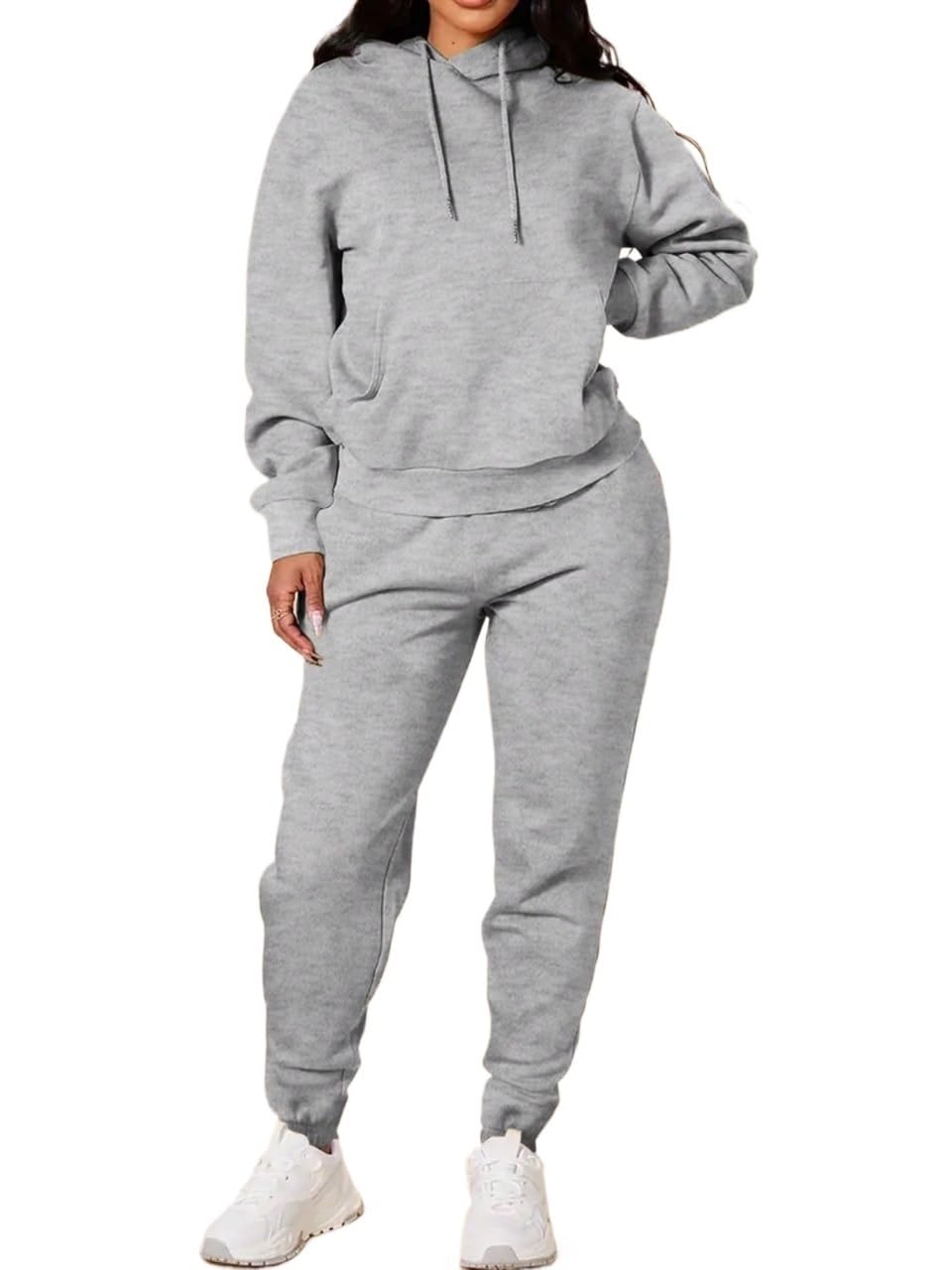 Lounge Sets for Women 2 Piece Solid Color Drawstring Hoodie And Pants Set Small