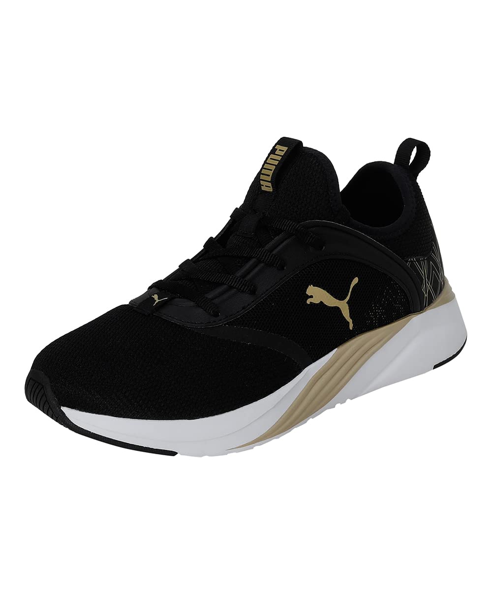 Puma womens Softride Ruby Deco Glam Wn's Puma Black-Puma Team Gold Walking Shoe-3 UK (37705201)